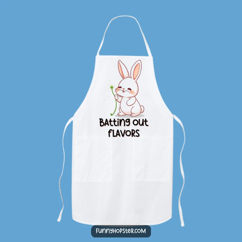 Funny Rabbit Dandelion Apron: Playful Character for a Humorous Kitchen Gift