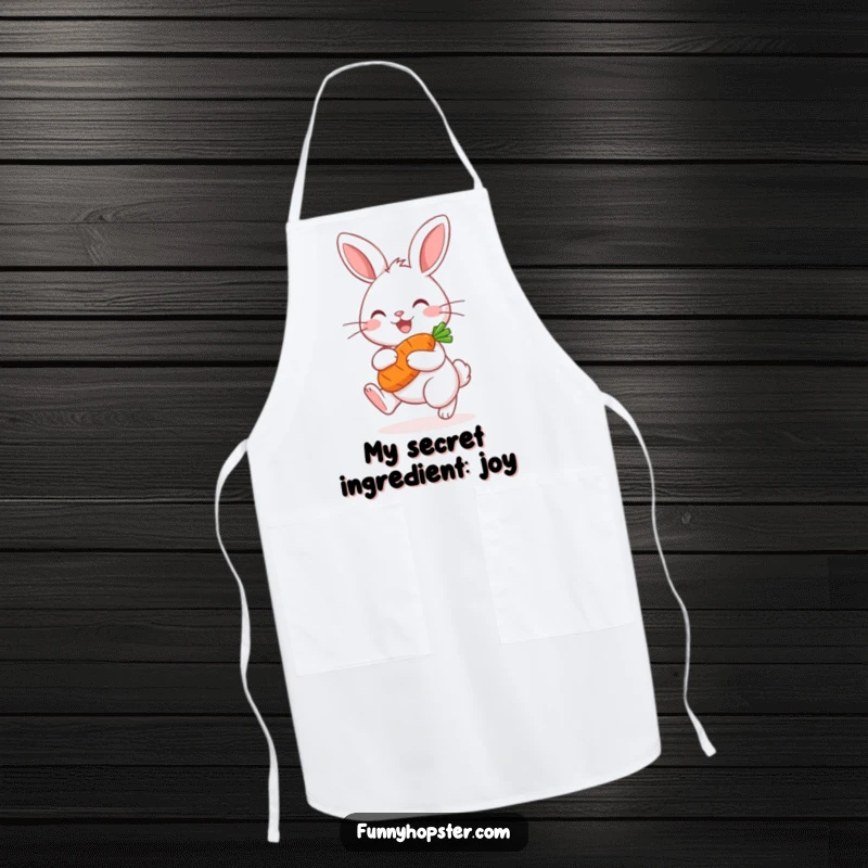 Funny Kawaii Rabbit Apron: Protect your clothes while cooking with this cute hopping bunny and carrot design.
