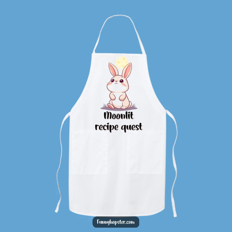 Funny Moon Gazing Rabbit Apron: Wondering Character for a Humorous Kitchen Gift