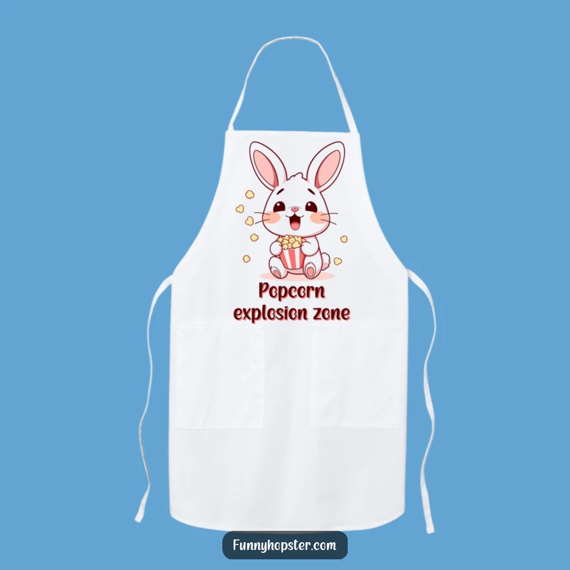 Funny Surprised Bunny Popcorn Apron: Cook Up a Storm with Cinematic Flair