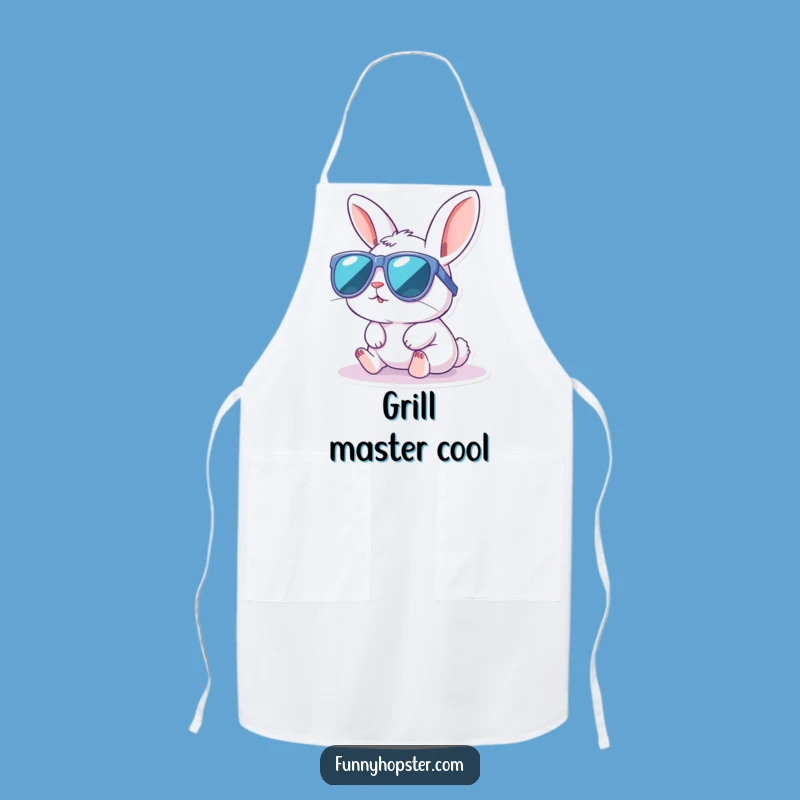 Funny Kawaii Rabbit Sunglasses Apron: Cook with Coolness & Style!