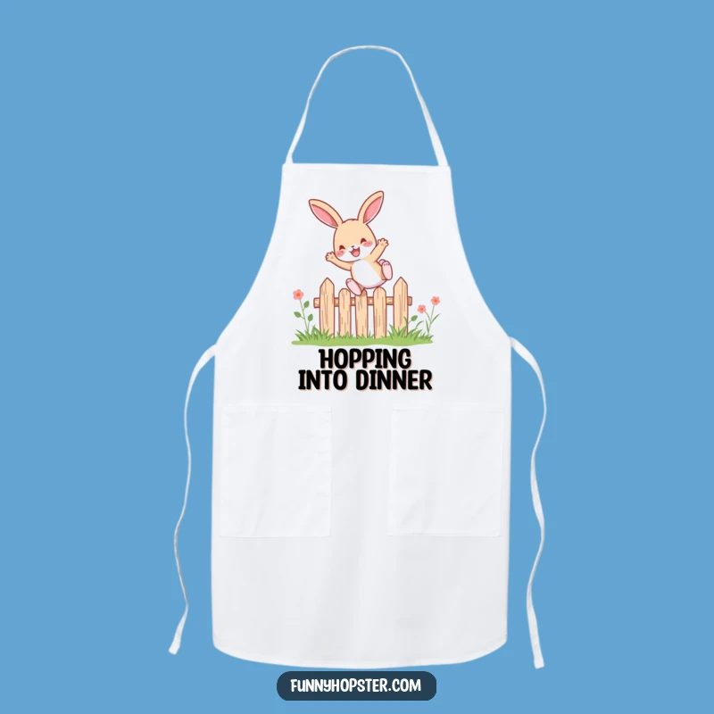 Funny Leaping Rabbit Apron: Cook with Zest - Fun Gift!