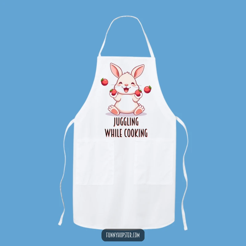 Funny Juggling Rabbit Apron: Cook with Skill - A Talented Bunny's Funny Gift!