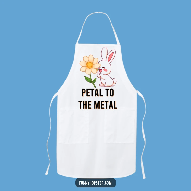 Funny Kawaii Rabbit Flower Sniff Apron: Cook with Cute Joy and Humor