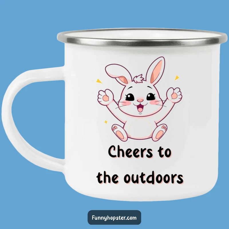 Funny Bunny Celebration Camping Mug: Outdoor Joy & Cheer, Durable Funny Gift