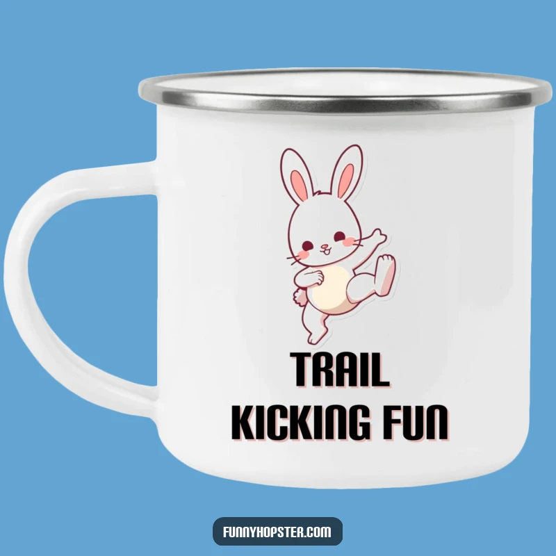 Funny Bunny Kick Camping Mug: Outdoor Fun & Energy, Durable Funny Gift