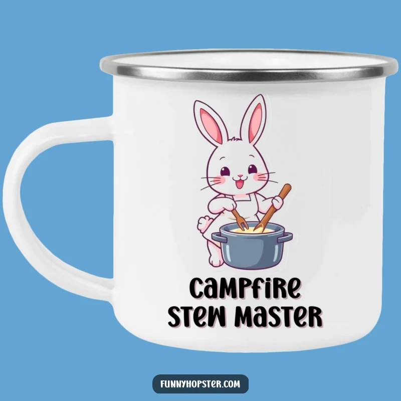 Funny Chef Rabbit Camping Mug: Adventure & Kitchen Laughs - Great Gift!