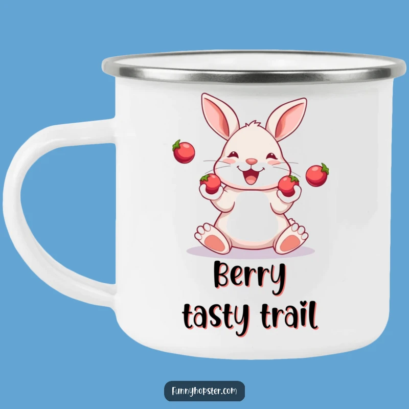 Funny Juggling Rabbit Camping Mug: Sip & Juggle with Skill - Great Outdoor Funny Gift!