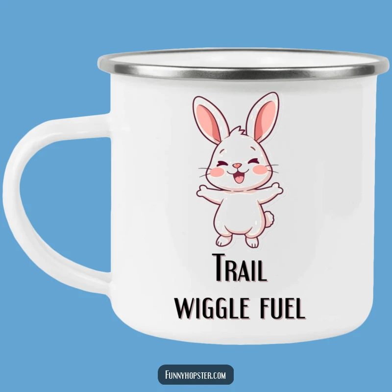 Funny Rabbit Wiggle Camping Mug: Joyful Character for Outdoor Humor