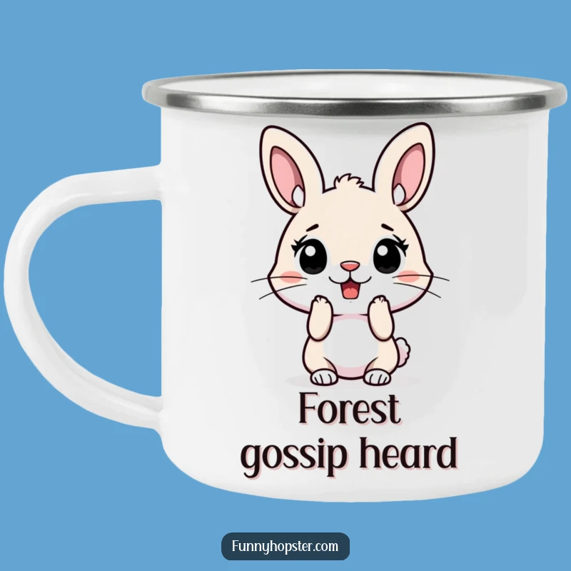 Funny Surprised Rabbit Camping Mug: Outdoor Shock, Adventure Gift