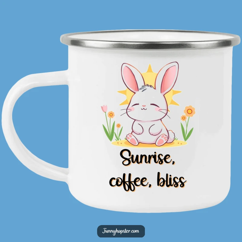Funny Relaxed Rabbit Camping Mug: Sun, Calm & Coffee - Perfect Gift!