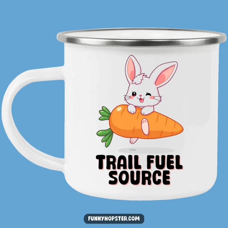 Funny Fluffy Bunny Carrot Camping Mug: Adventure Fuel & Laughs!