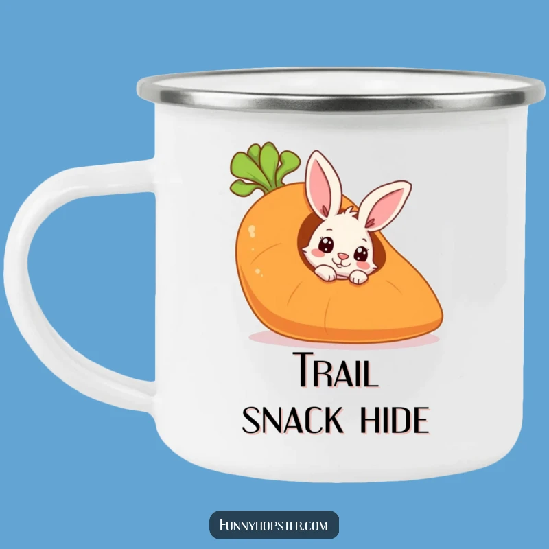 Funny Carrot Hiding Rabbit Camping Mug: Adventure with a Peek!