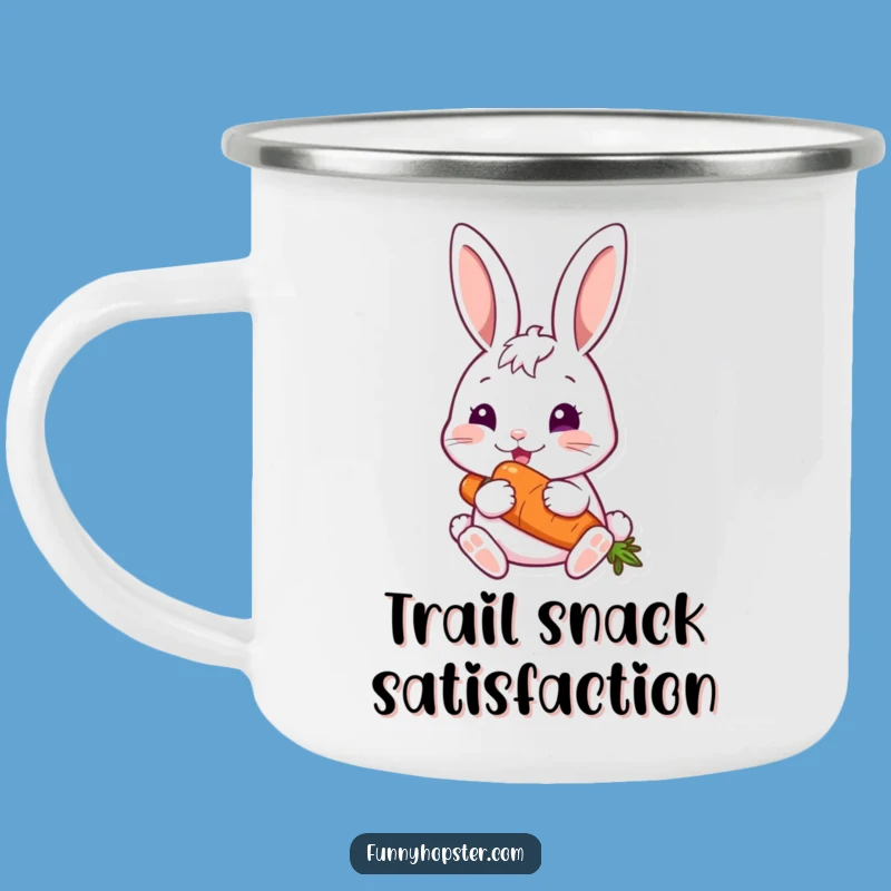 Funny Happy Rabbit Carrot Camping Mug: Enjoy Treats on the Go