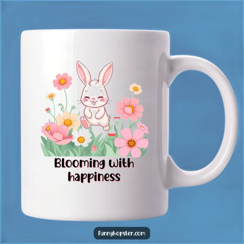 Funny Mischievous Rabbit Flower Hop Mug: Perfect Gift for Playful Souls!