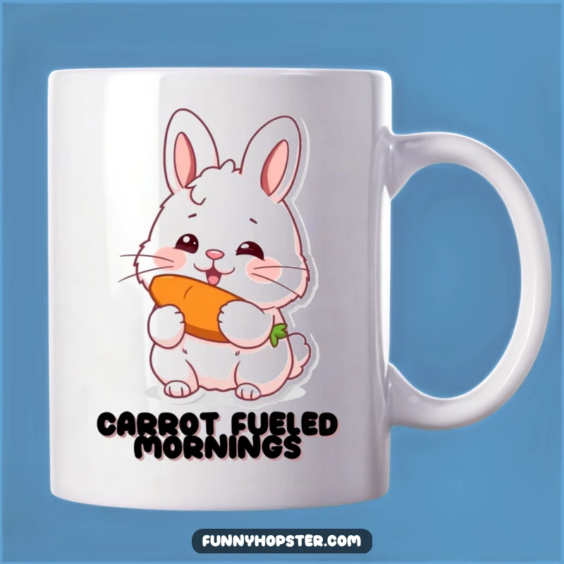 Funny Rabbit Munching Carrot Mug - Adorable Whiskers, Perfect Gift for Bunny Lovers