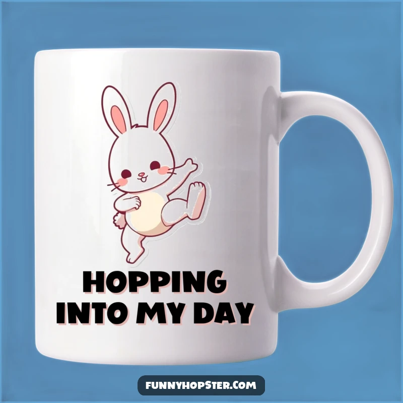 Funny Bunny Kick Mug: Adorable Action Pose, Perfect Playful Funny Gift
