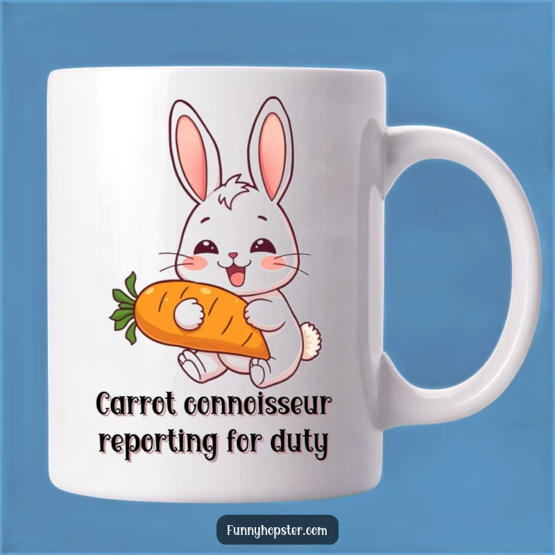 Funny Carrot Muncher Rabbit Mug - Cheerful Bunny Gift for Rabbit Lovers