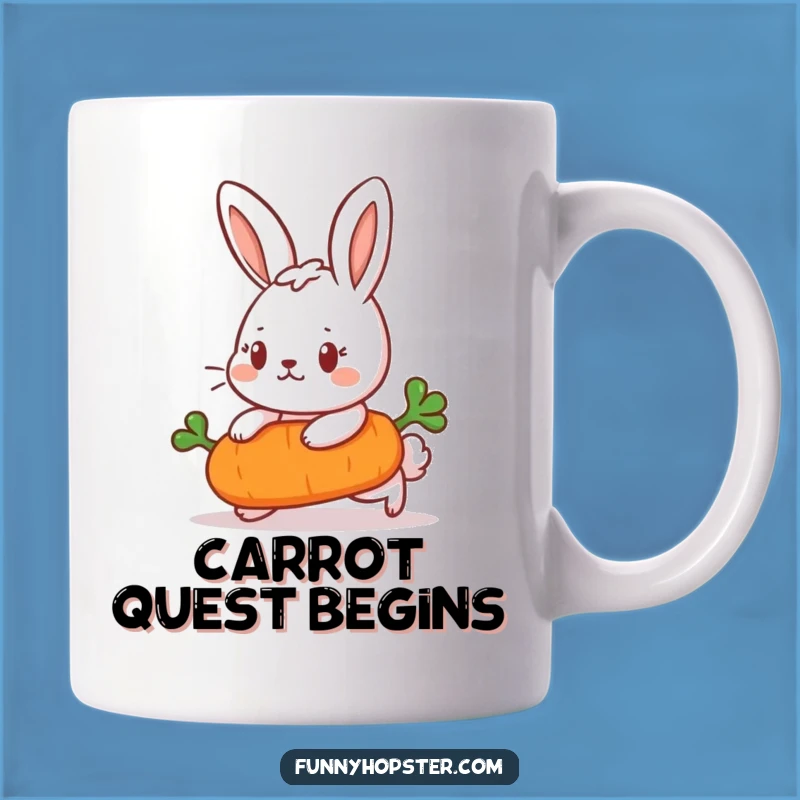 Funny Determined Rabbit Carrot Mug - Motivational Push Gift Idea