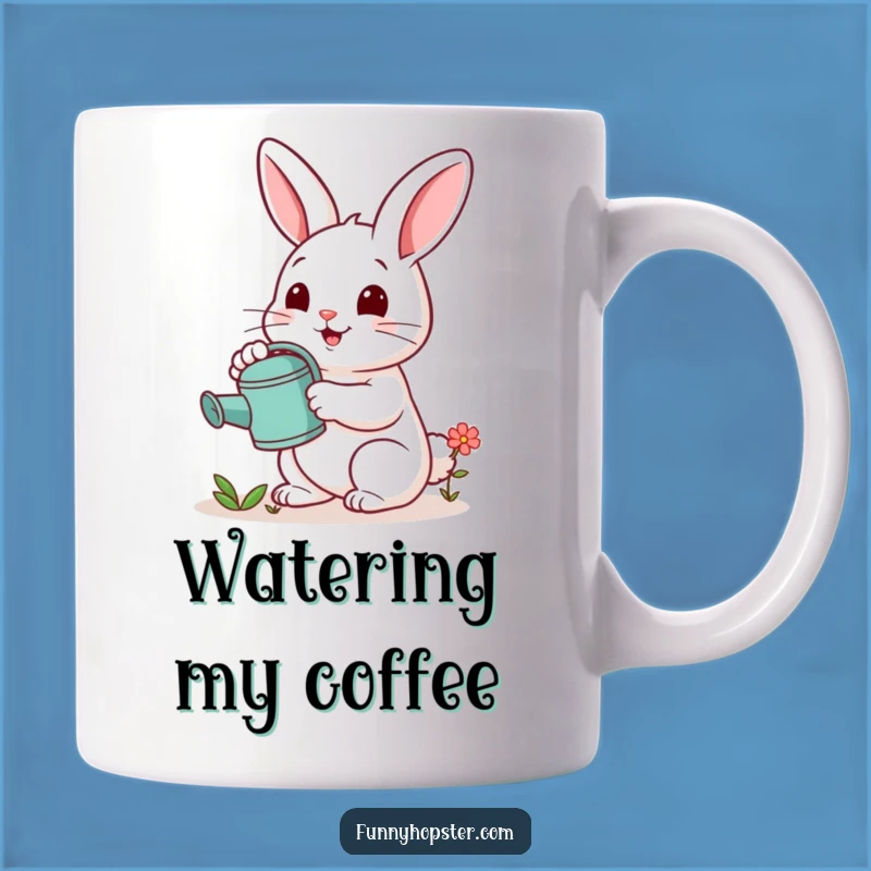 Funny Gardener Rabbit Mug - Nurturing Design, Perfect Funny Gift for Plant Lovers