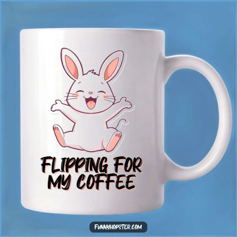 Funny Joyful Rabbit Backflip Mug - Exuberant & Hilarious Gift for Smiles