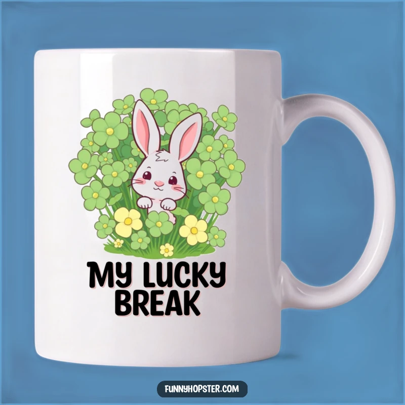 Funny Lucky Rabbit Clover Mug, A Curious Peek for Your Perfect Funny Gift