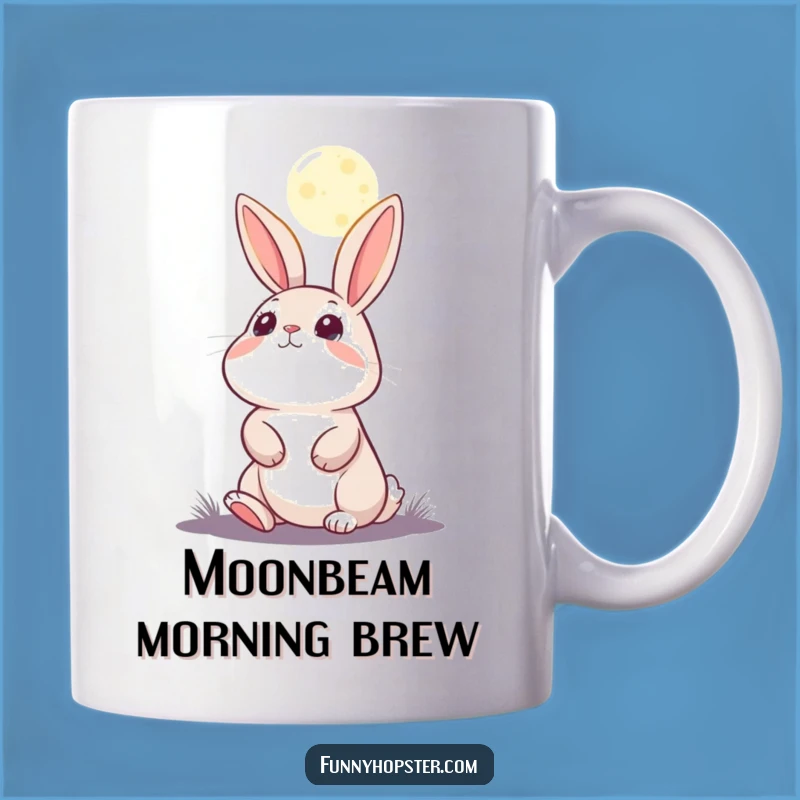 Funny Moon Gazing Rabbit Mug: Wondering Character for a Humorous Gift