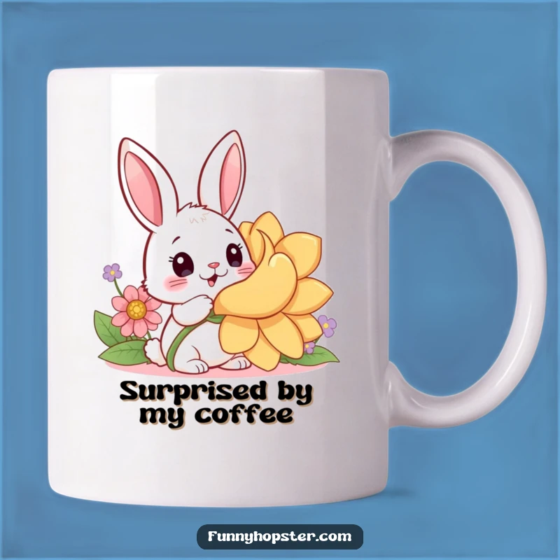 Funny Rabbit Mug: Surprised Discovery, Perfect Gift for Nature Lovers