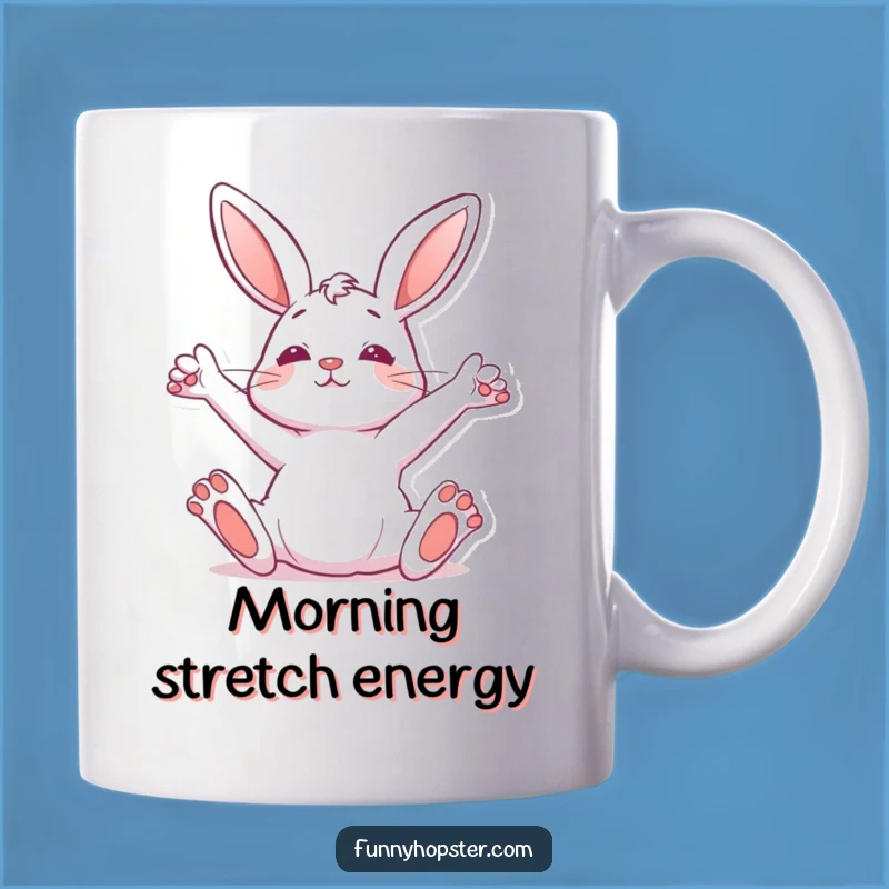 Funny Relaxed Rabbit Stretching Mug - Morning Grooves Gift Idea
