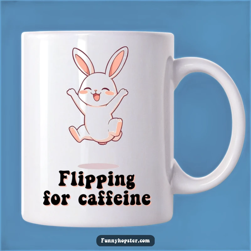 Funny Somersault Rabbit Mug - Joyful Leap Design, Perfect Funny Gift for Energetic Souls