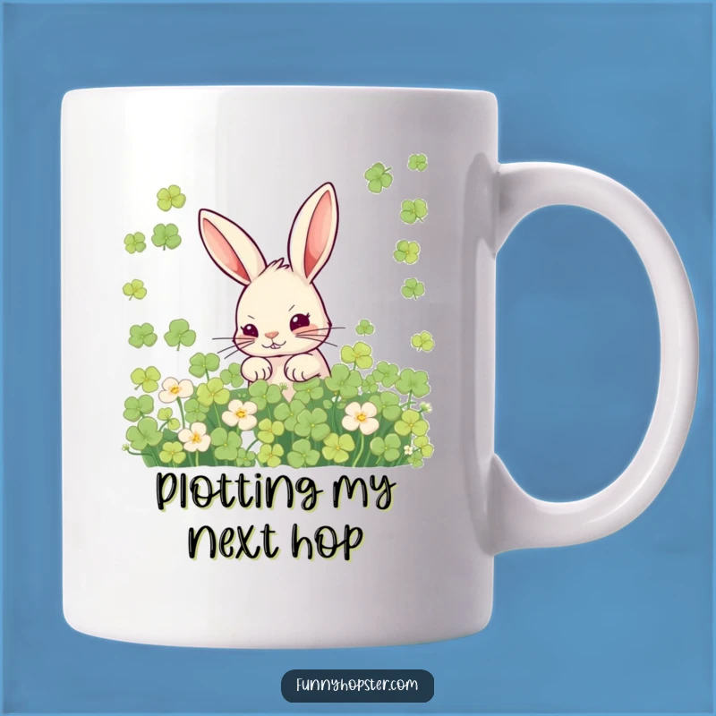 Funny Mischievous Rabbit Mug: Clover Hideout, Perfect Prankster Gift