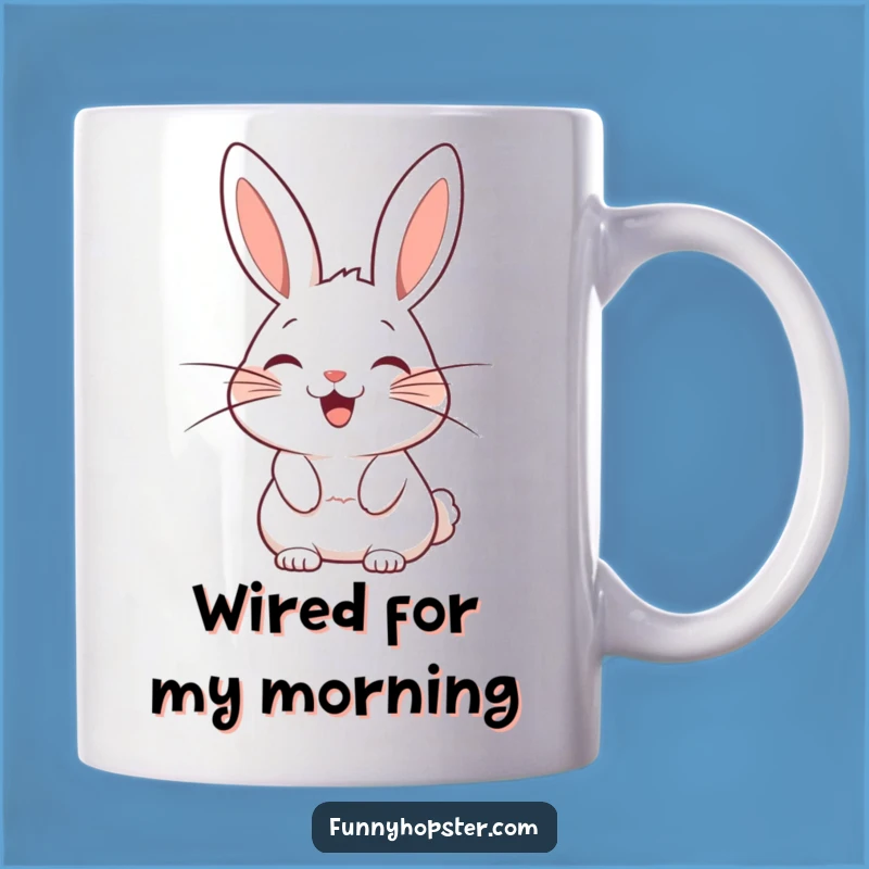 Funny Whiskered Rabbit Delight Mug: Perfect Gift for Joyful People!