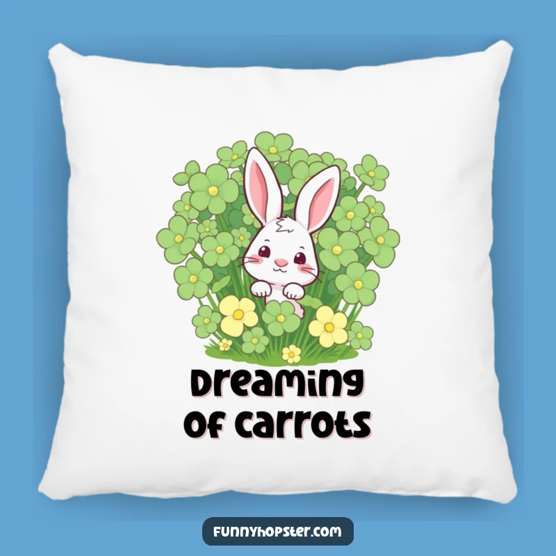 Cozy Funny Rabbit Clover Pillow, Adorable Comfort for a Hilarious Funny Gift