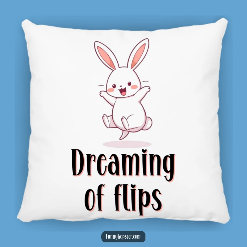 Funny Cartwheel Bunny Pillow: Cozy Up with Energetic Comfort!