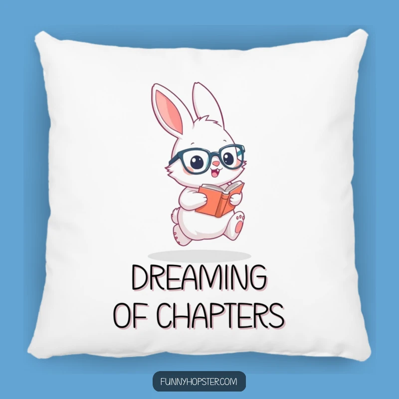 Funny Book Lover Rabbit Pillow: Cozy Up with Literary Laughs!