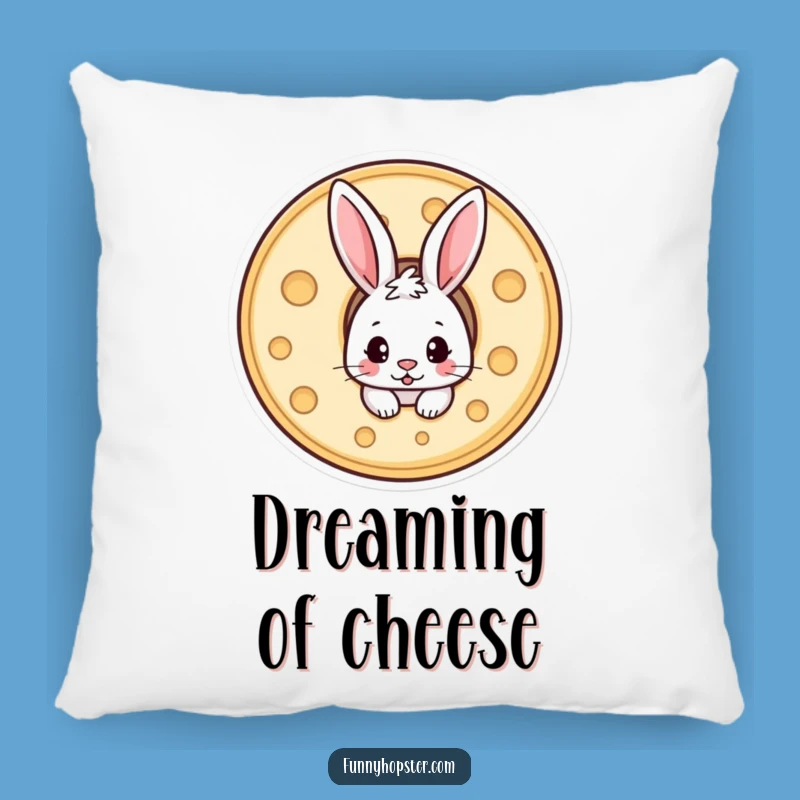Funny Cheese Rabbit Pillow: Cozy Comfort with a Sneaky Bunny - Great Funny Gift!
