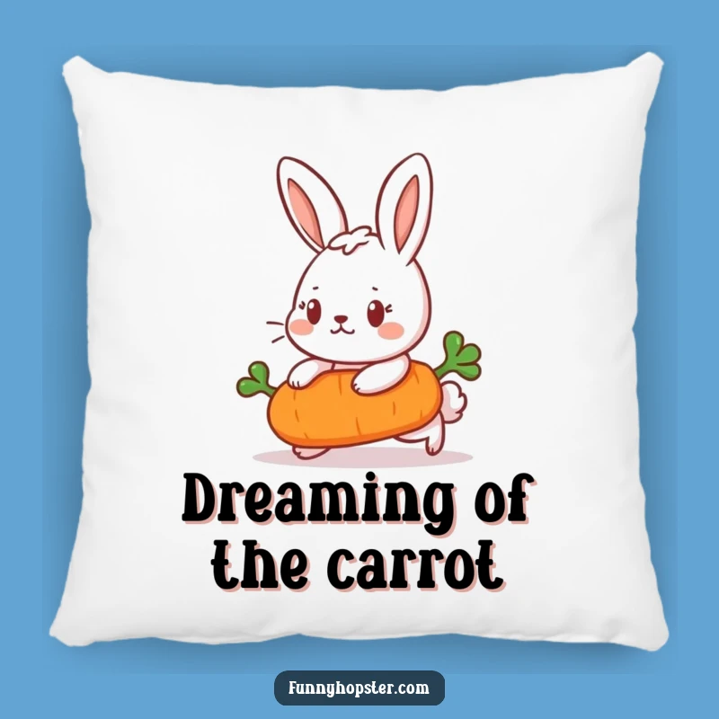 Funny Determined Rabbit Pillow - Comfort for Your Motivational Journey