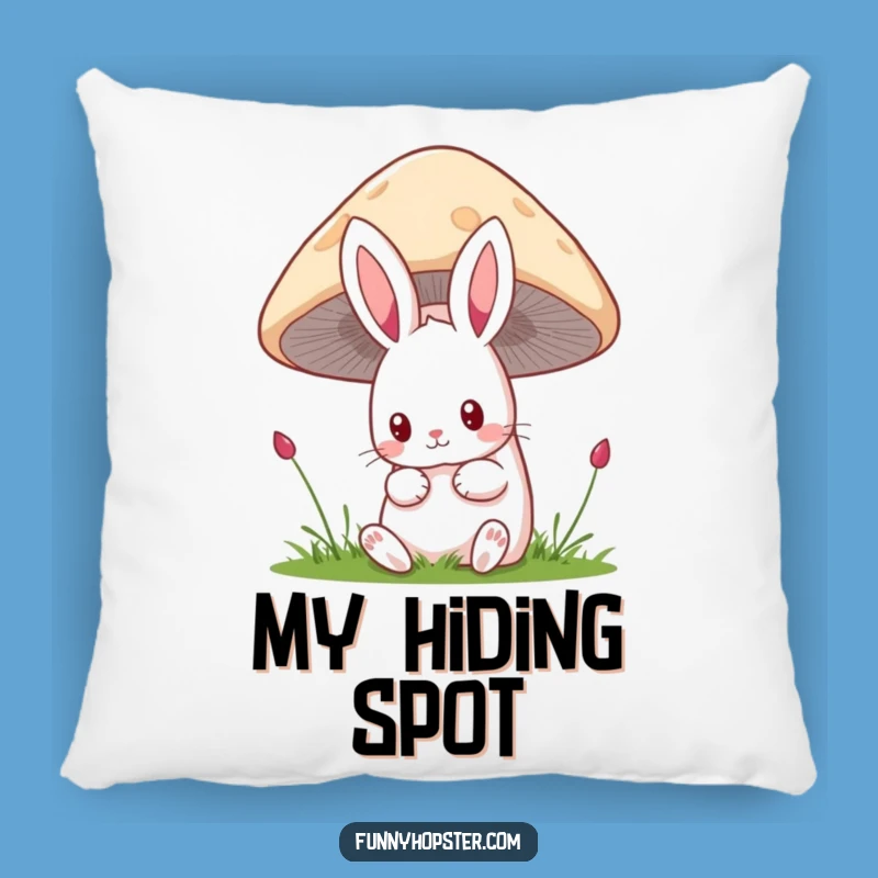 Funny Kawaii Rabbit Mushroom Pillow: Cozy Curious Bunny Cushion, Cute Funny Gift