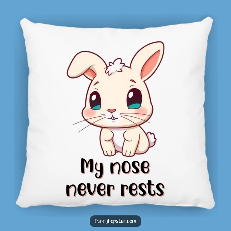 Cozy Funny Curious Rabbit Pillow - Snuggle Up with a Twitching Nose