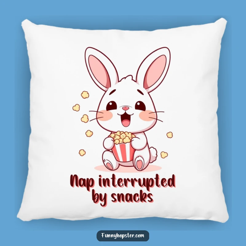 Soft Funny Surprised Bunny Popcorn Pillow: Cozy Up with Movie Night Mayhem