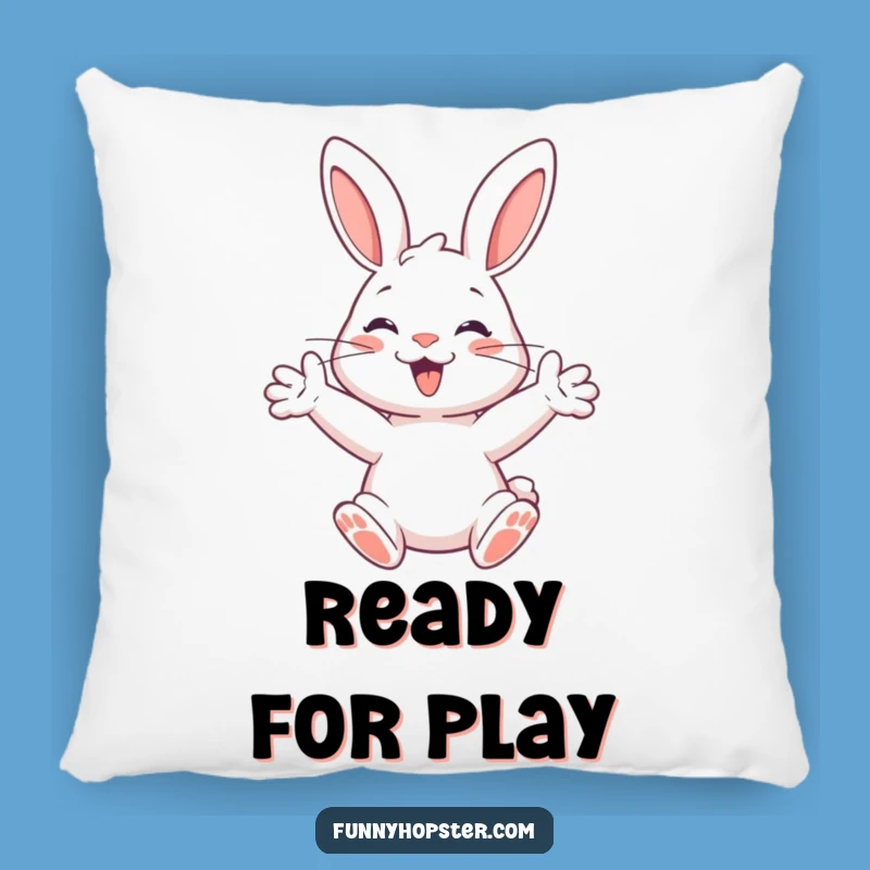 Funny Happy Rabbit Pillow: Plush Energy, Comfort Gift