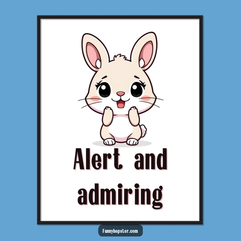 Funny Surprised Rabbit Digital Art: High-Res Shock for Your Walls