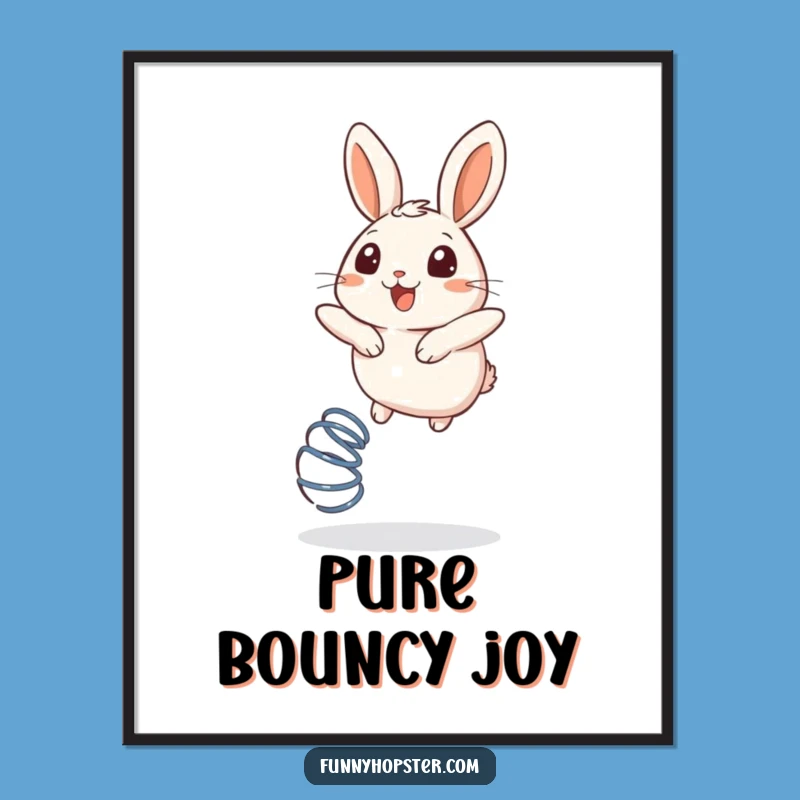 Funny Bouncing Rabbit Digital Print: Instant Joy & Delight - Amazing Funny Gift!