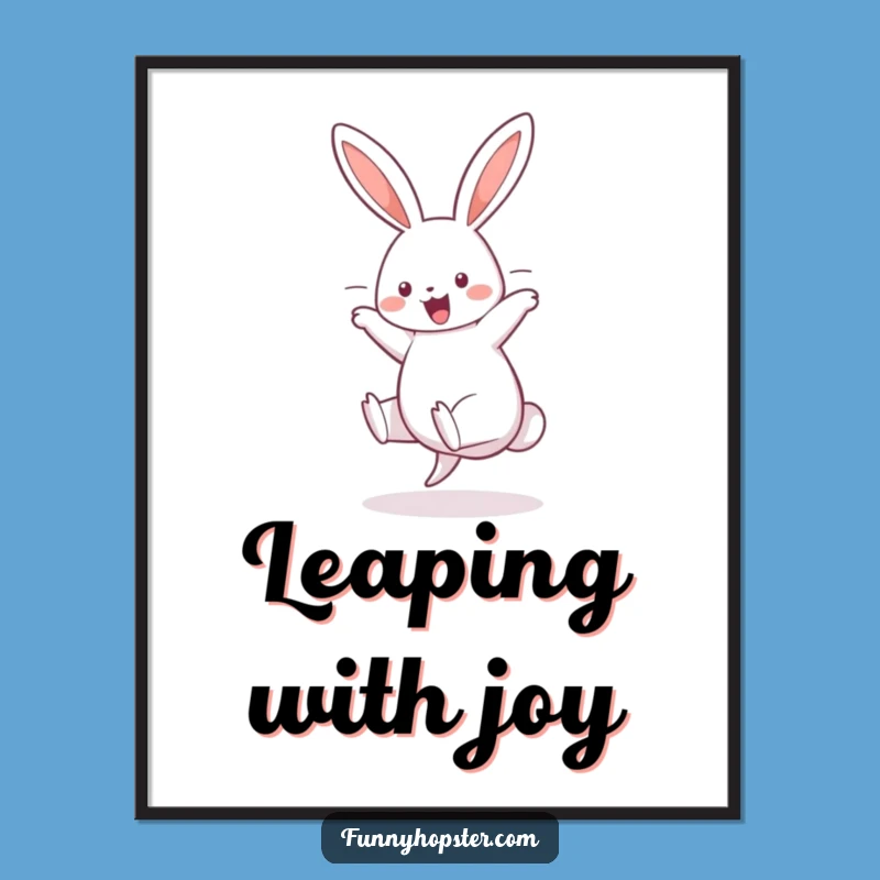 Funny Cartwheel Bunny Digital Art Print: Frame Energetic Joy!
