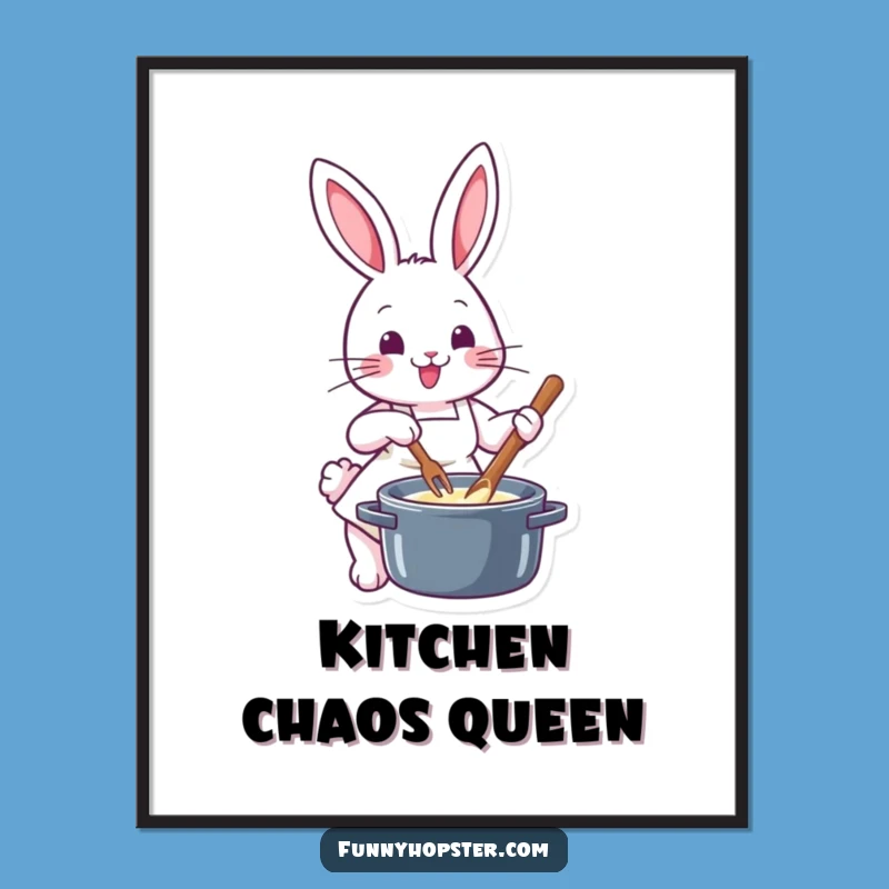 Funny Chef Rabbit Digital Print: Instant Kitchen Decor - Amazing Gift!
