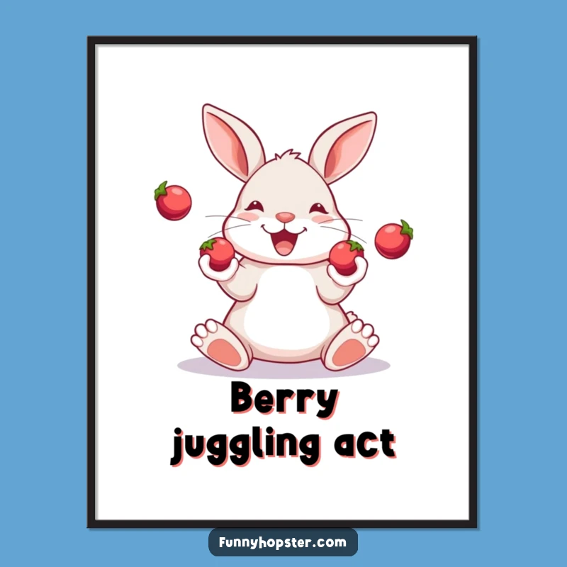 Funny Juggling Rabbit Digital Print: Instant Skill & Charm - Amazing Funny Gift!