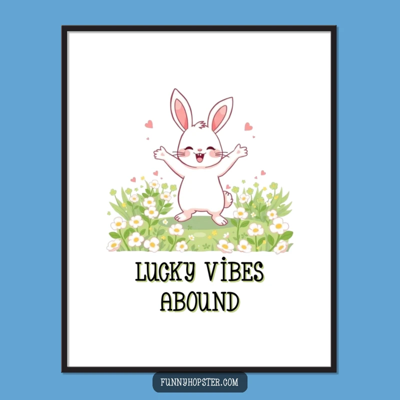 Funny Rabbit Art - Clover Dance Print, Perfect Decor Gift!