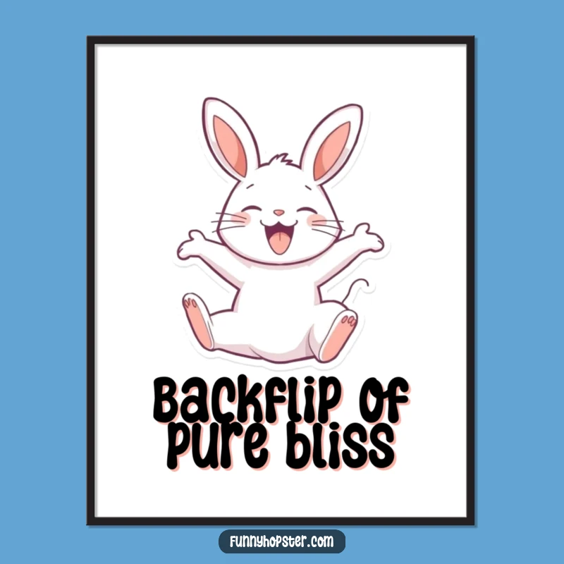 Funny Rabbit Backflip Digital Art - Instant Joy & Dynamic Decor