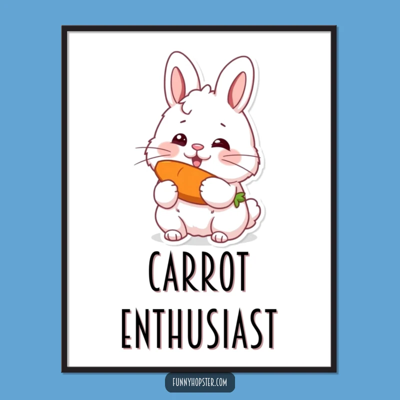 Funny Rabbit Carrot Digital Art - Instant Joy, Perfect Funny Gift for Walls
