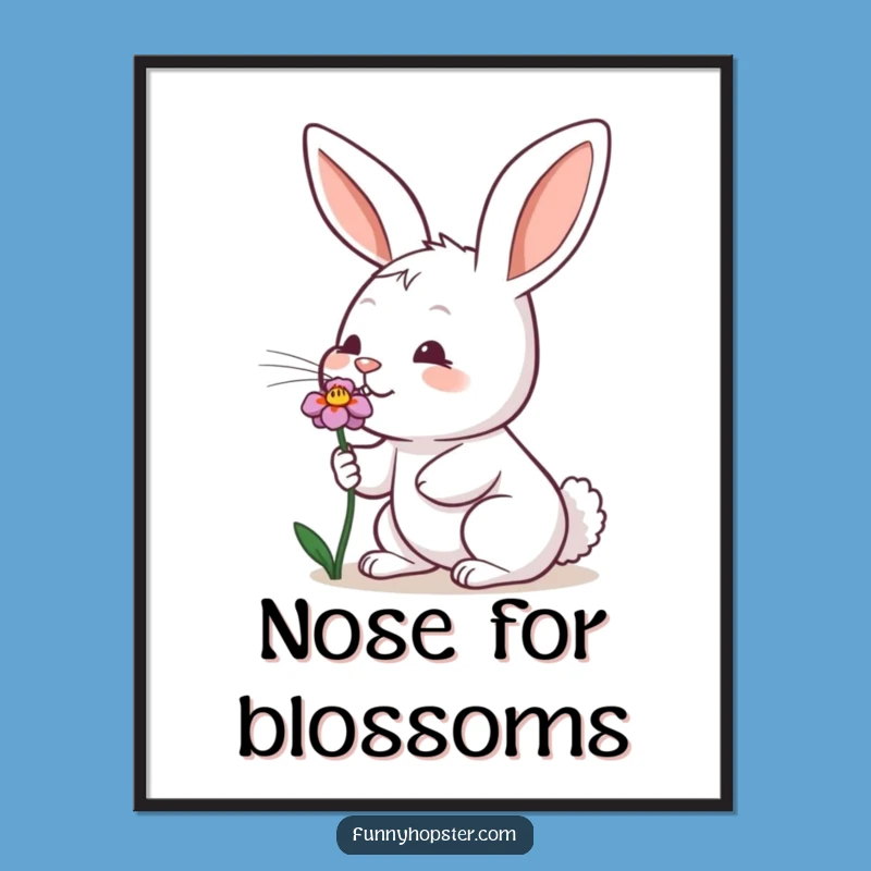 Funny Sniffing Rabbit Digital Art - Nose Wiggle Printable - Funny Gift Decor